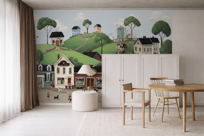 Whimsical Village Scene