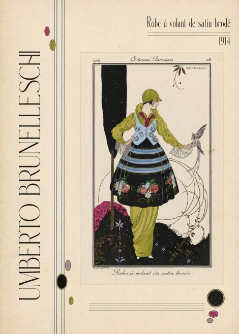 Umberto Brunelleschi Robe À Volant De Satin Brodé No6 - Poster
