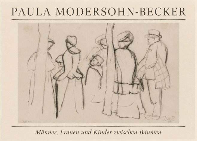 Paula Modersohn-Becker Männer, Frauen Und Kinder Zwischen Bäumen No1 - Poster