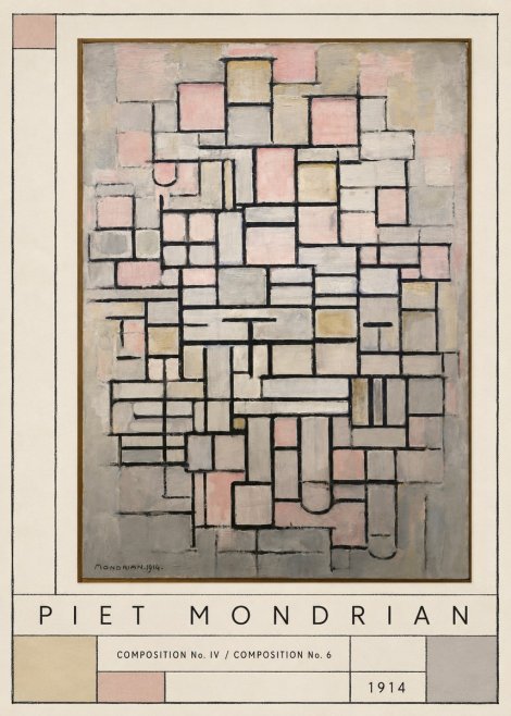 Piet Mondrian Composition No. Iv / Composition No. 6 No3 - Poster