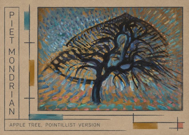 Piet Mondrian Apple Tree, Pointillist Version No4 - Poster