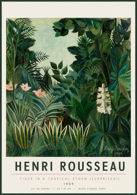Rousseau Tiger in a Tropical Storm (Surprised!) No3 - Poster