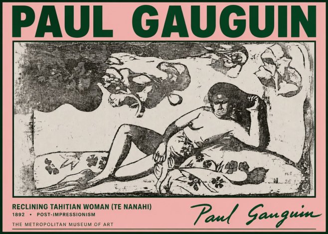 Paul Gauguin Reclining Tahitian Woman (Te Nanahi) No4 - Poster