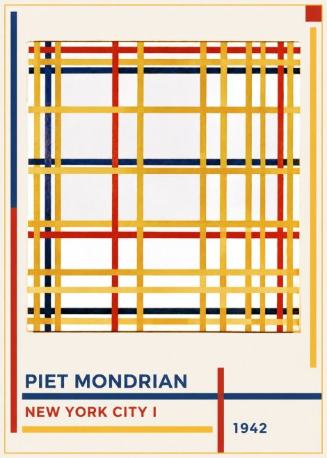 Piet Mondrian New York City I No1 - Poster