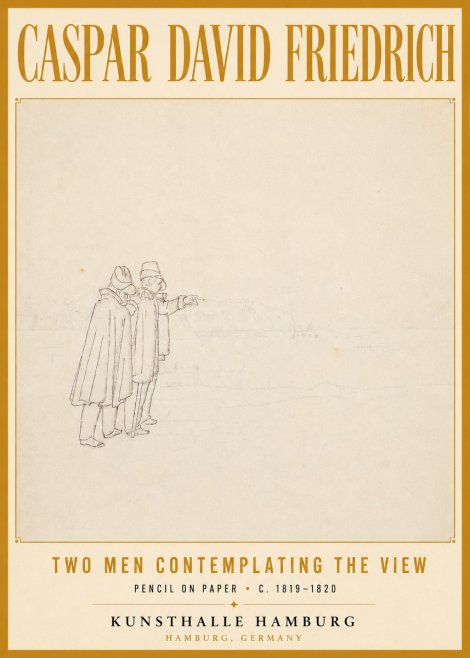 Caspar David Friedrich Two Men Contemplating the View No6 - Poster