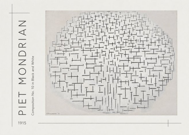 Piet Mondrian Composition 10 in Black and White No3 - Poster