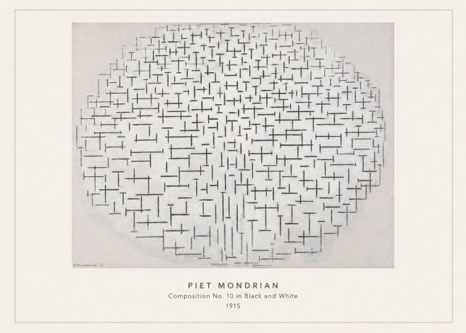 Piet Mondrian Composition 10 in Black and White No4 - Poster