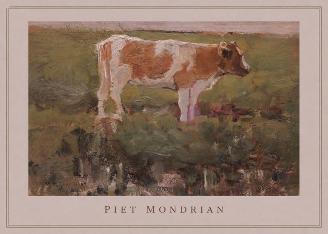 Piet Mondrian Cow No3 - Poster