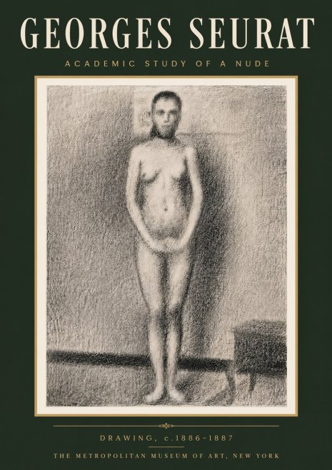 Seurat Academic Study of a Nude No6 - Poster