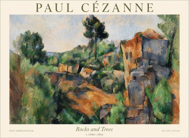 Paul Cézanne Rocks and Trees I No1 - Poster