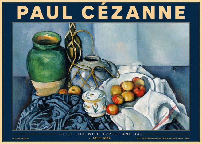 Paul Cézanne Still Life with Apples and Jar No6 - Poster