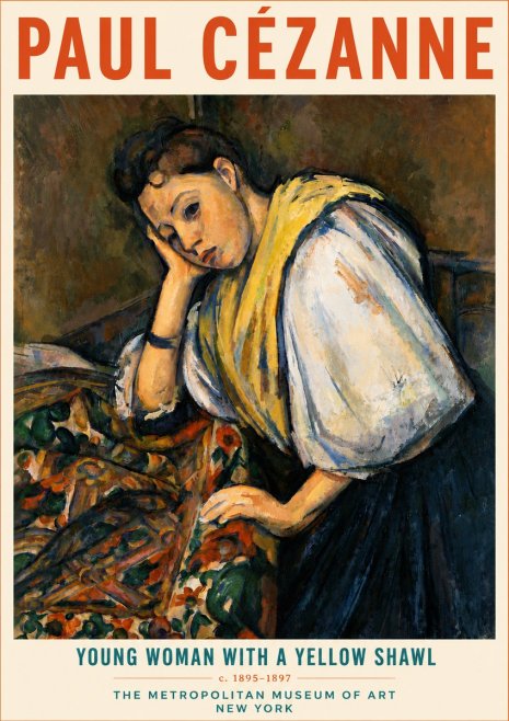 Paul Cézanne Young Woman with a Yellow Shawl No5 - Poster