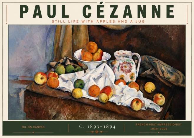 Paul Cézanne Still Life with Apples and a Jug No6 - Poster
