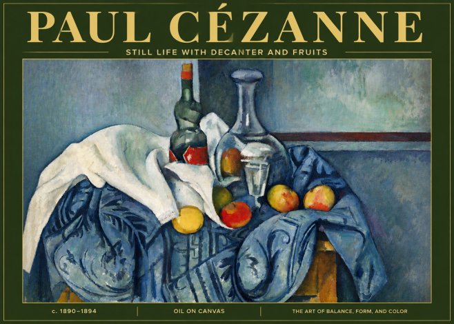 Paul Cézanne Still Life with Decanter and Fruits No5 - Poster