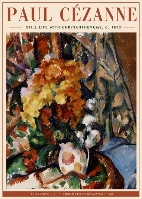 Paul Cézanne Still Life with Chrysanthemums No4 - Poster