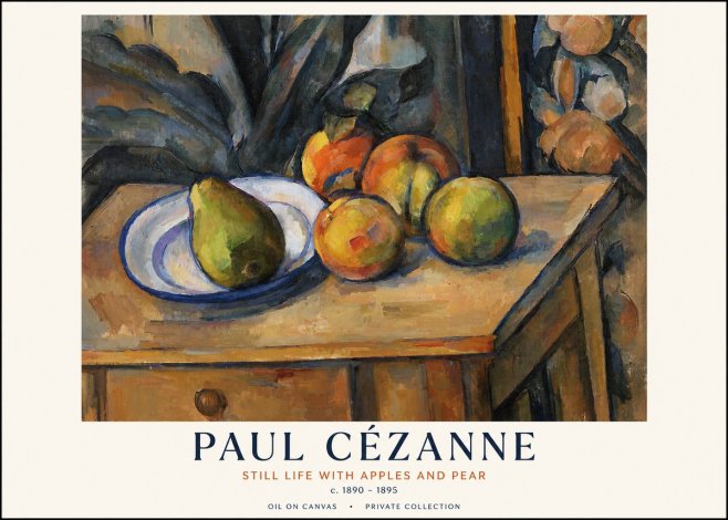 Paul Cézanne Still Life with Apples and Pear No1 - Poster