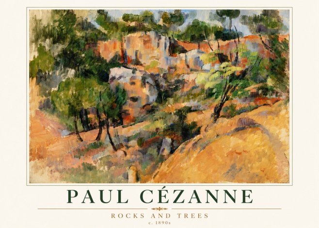 Paul Cézanne Rocks and Trees III No4 - Poster