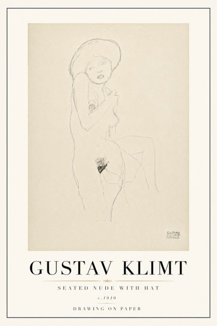 Klimt Seated Nude with Hat No6 - Poster