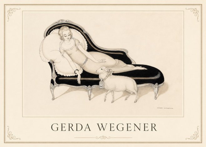 Gerda Wegener Lady with Lamb No1 - Poster