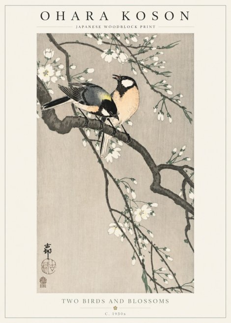Ohara Koson Two Birds and Blossoms I No2 - Poster