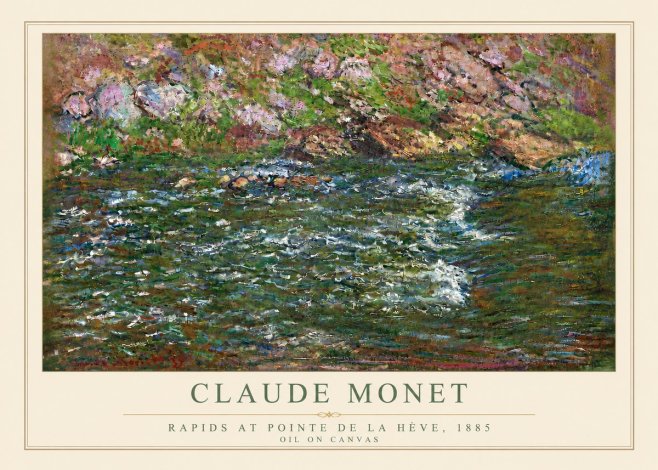 Monet Rapids at Pointe De La Hève, 1885 No4 - Poster