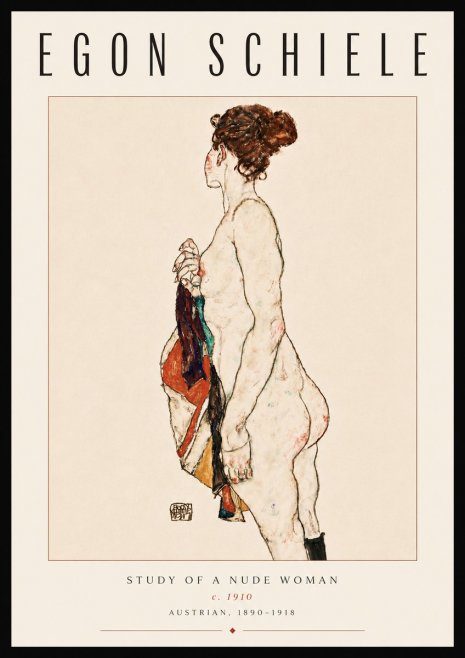 Schiele Study of a Nude Woman No6 - Poster
