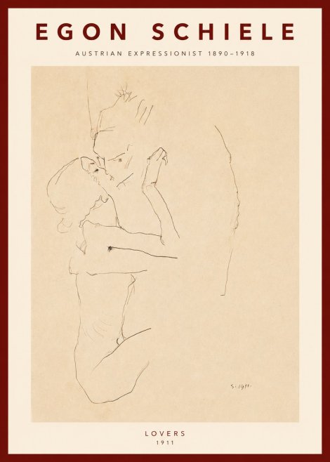 Schiele Lovers No2 - Poster