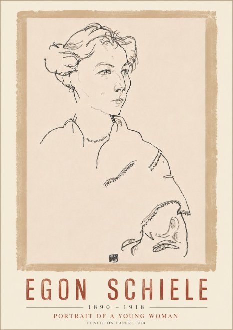 Schiele Portrait of a Young Woman No6 - Poster