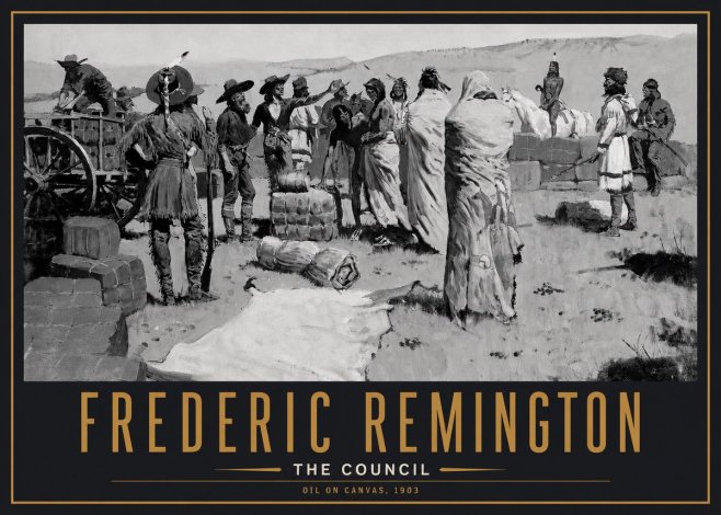 Frederic Remington The Parley No6 - Poster