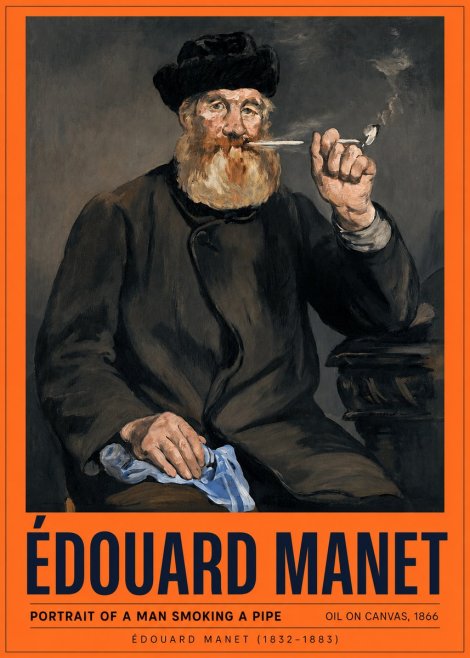 Édouard Manet Portrait of a Man Smoking a Pipe No2 - Poster