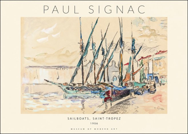 Signac Sailboats, Saint-tropez No1 - Poster