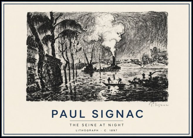 Signac The Seine at Night No3 - Poster