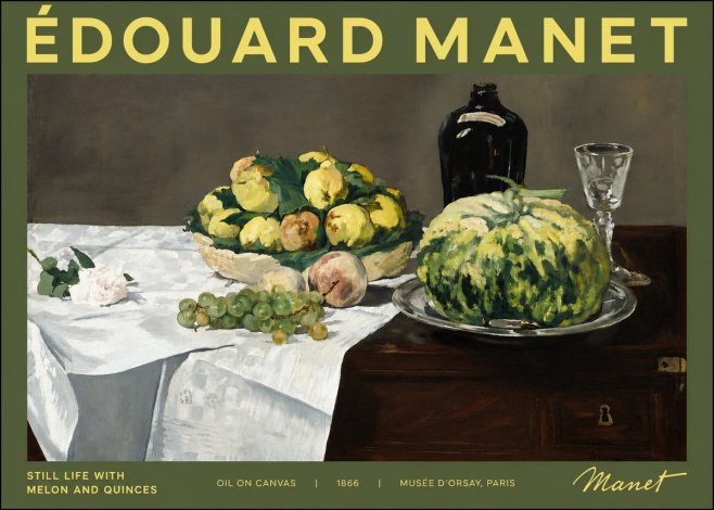 Édouard Manet Still Life with Melon and Quinces No4 - Poster