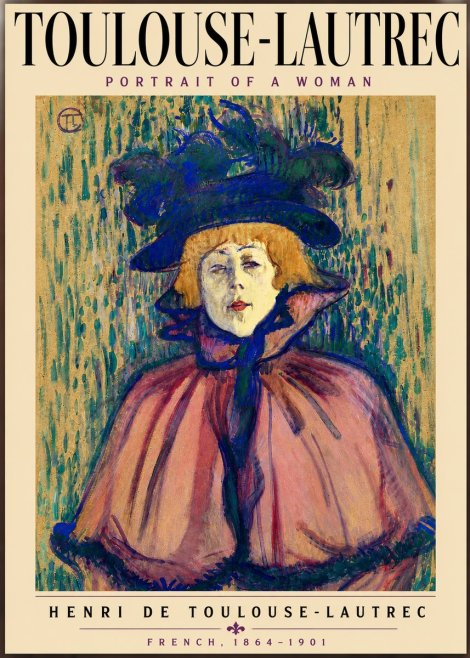 Toulouse-Lautrec Portrait of a Woman I No3 - Poster