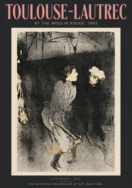 Toulouse-Lautrec At the Moulin Rouge VI No5 - Poster