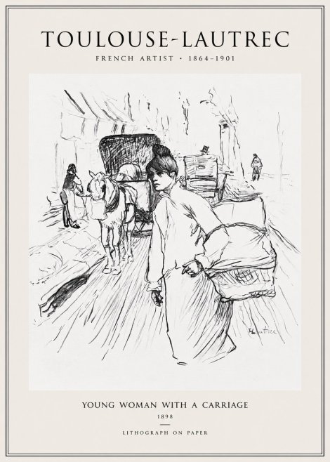 Toulouse-Lautrec Young Woman with a Carriage No1 - Poster