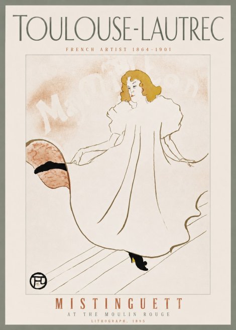 Toulouse-Lautrec Mistinguett at the Moulin Rouge No3 - Poster