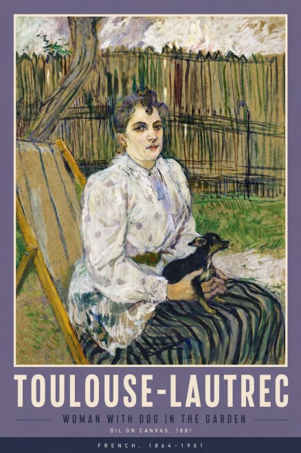 Toulouse-Lautrec Woman with Dog in the Garden No5 - Poster