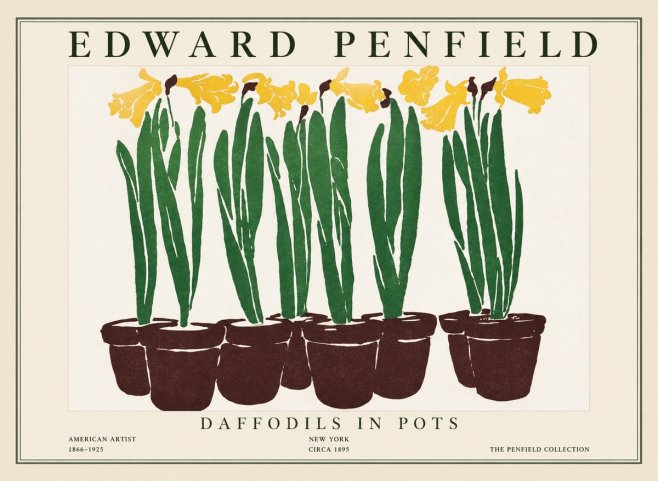 Edward Penfield Daffodils in Pots No1 - Poster
