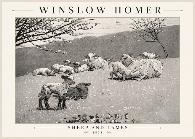 Winslow Homer Sheep and Lambs No5 - Poster