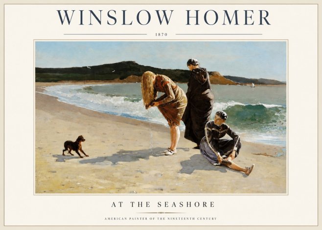 Winslow Homer At the Seashore No2 - Poster