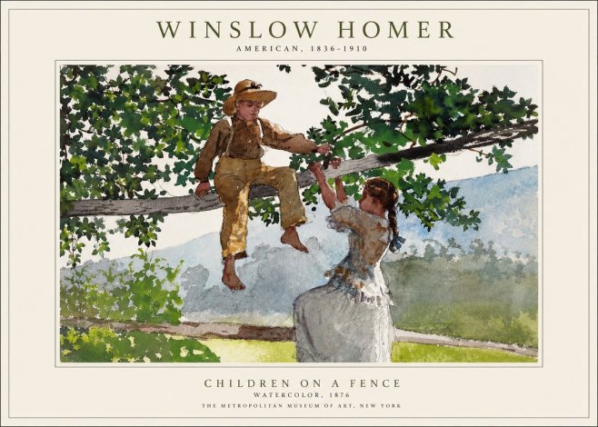 Winslow Homer Children on a Fence No1 - Poster