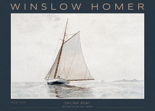 Winslow Homer Sailing Boat No3 - Poster