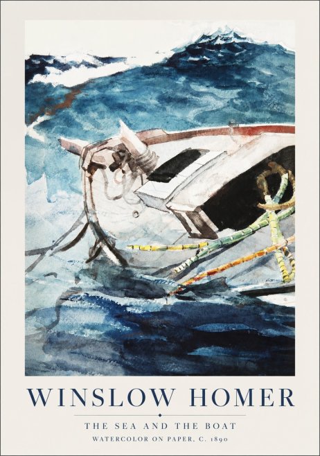 Winslow Homer The Sea and the Boat No1 - Poster