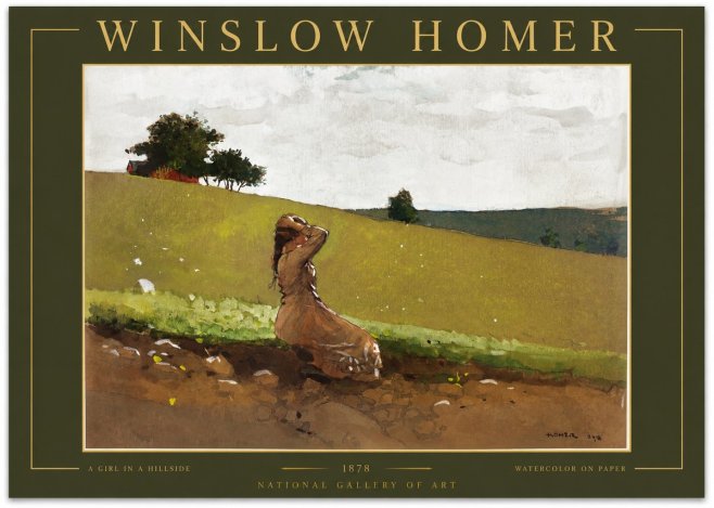 Winslow Homer A Girl in a Hillside No2 - Poster