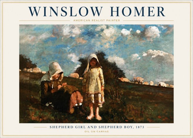 Winslow Homer Shepherd Girl and Shepherd Boy, 1873 No6 - Poster