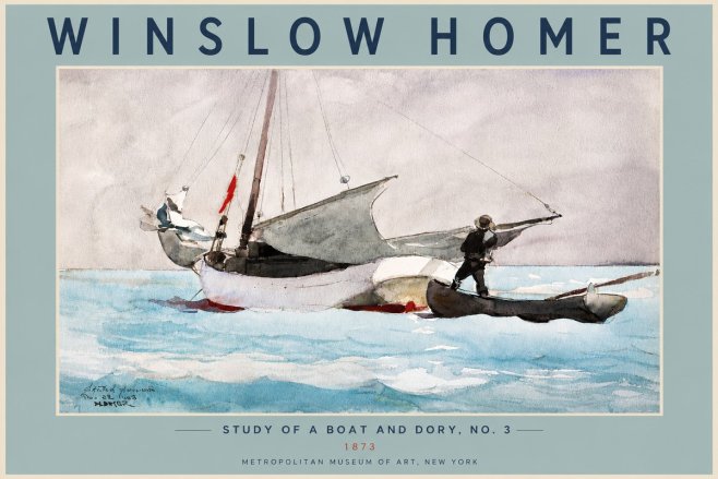 Winslow Homer Study of a Boat and Dory Watercolor, No. 3 No5 - Poster