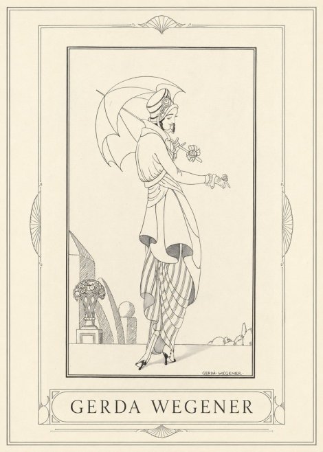 Gerda Wegener Elegant Figure with Parasol No1 - Poster