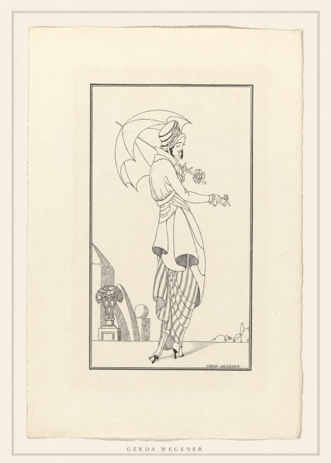 Gerda Wegener Elegant Figure with Parasol No4 - Poster