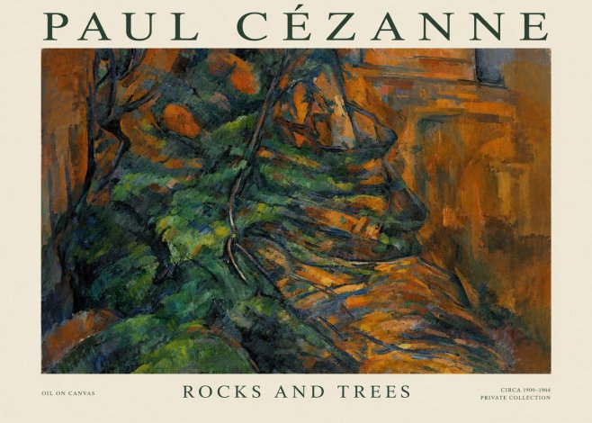 Paul Cézanne Rocks and Trees IV No1 - Poster